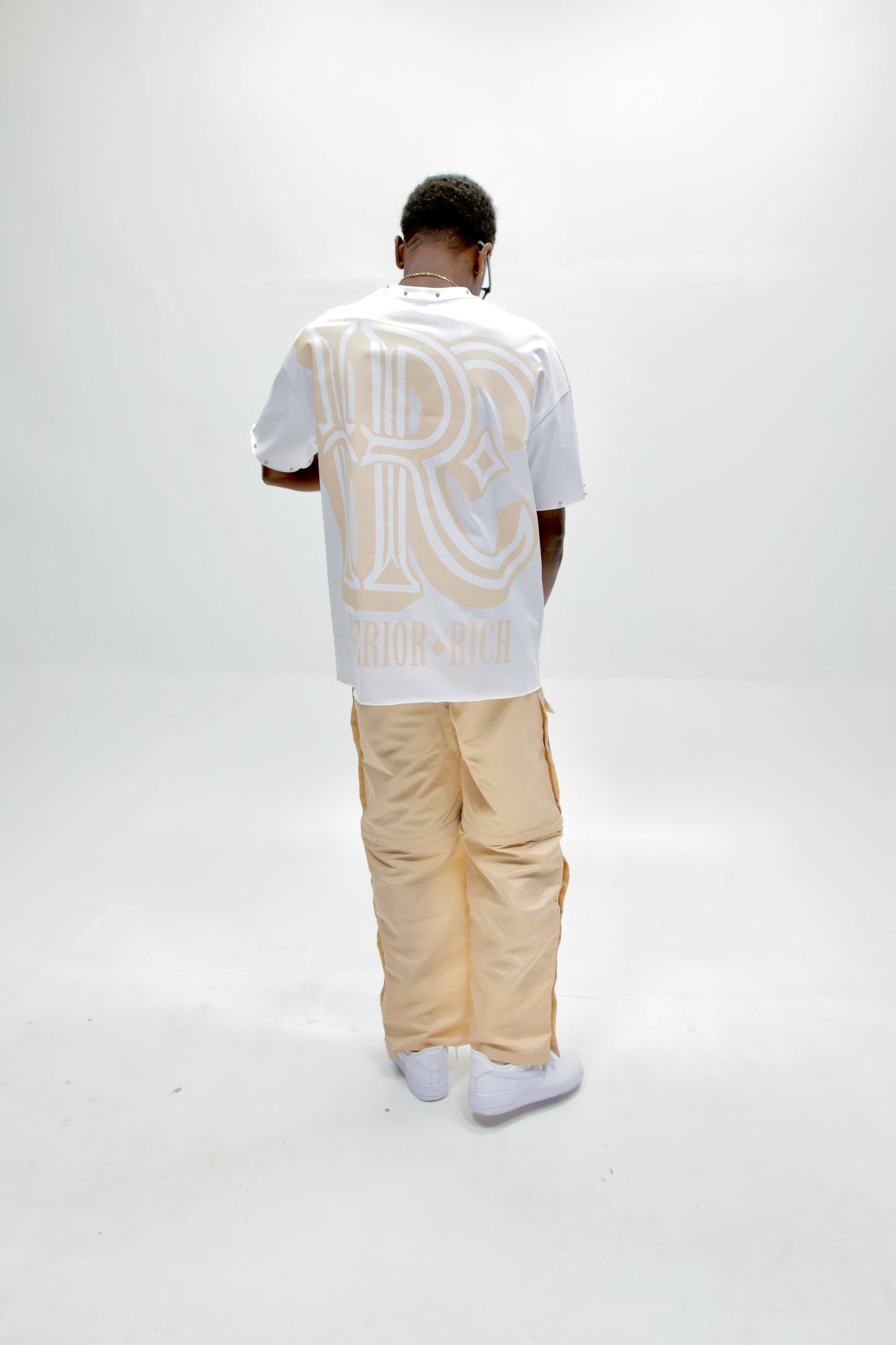 Interior Rich “Iconic IRC” Stone-Set Raw-Hem T-Shirt