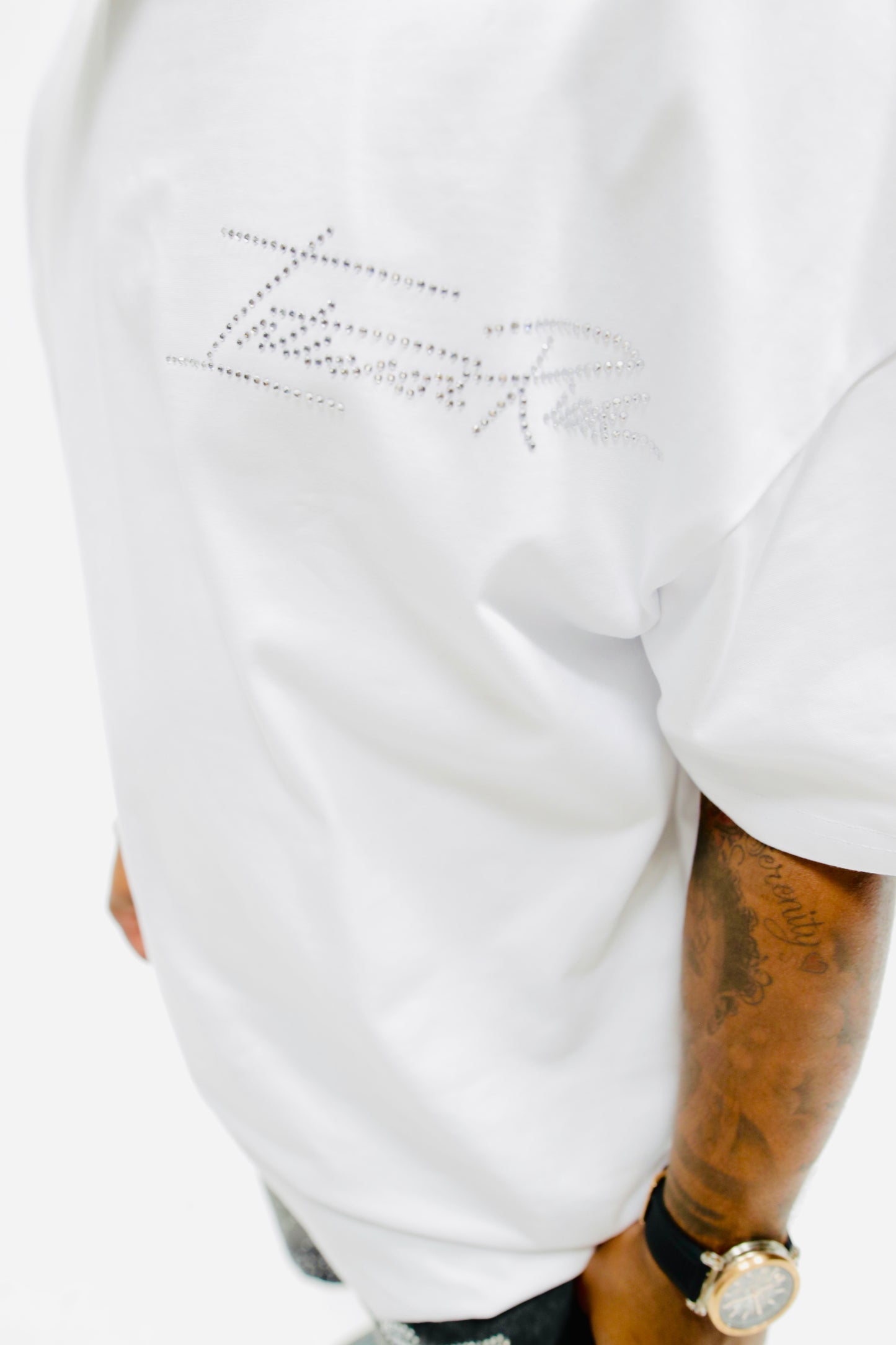 Interior Rich “A New Era” Rhinestone Statement Tee