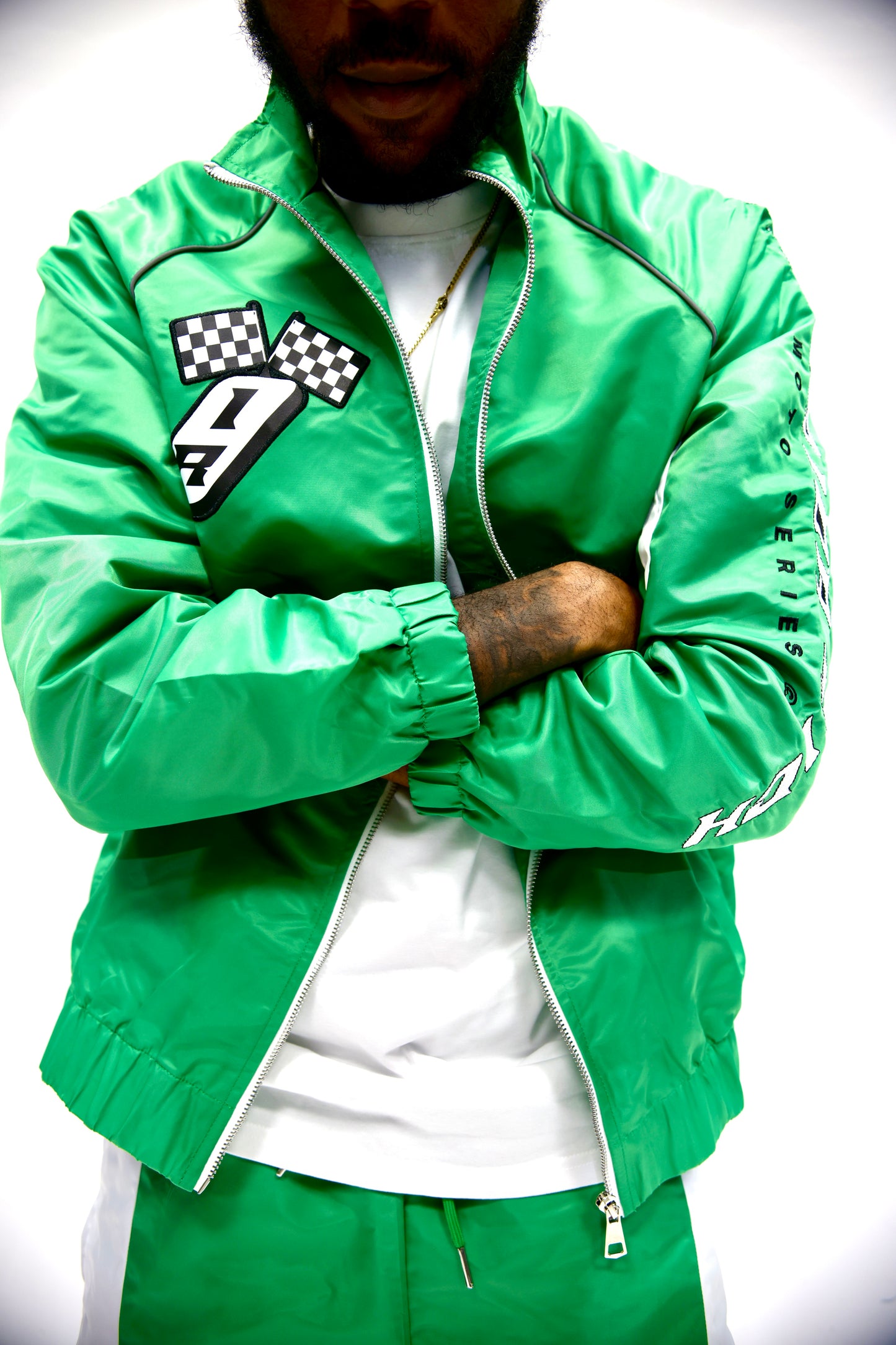 Interior Rich “ MOTO SERIES Trackstar 9” Nylon Racing Set – Green/White