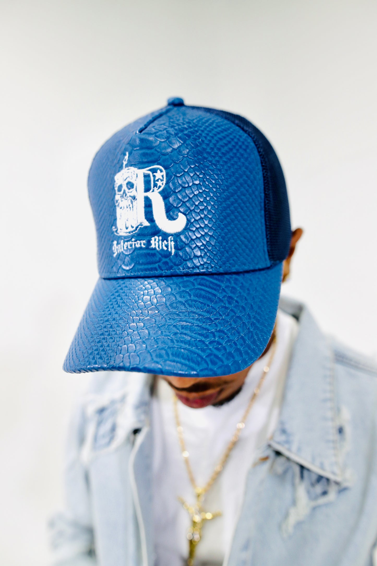 Men’s/Women’s Interior Rich SnapBack Leather blue