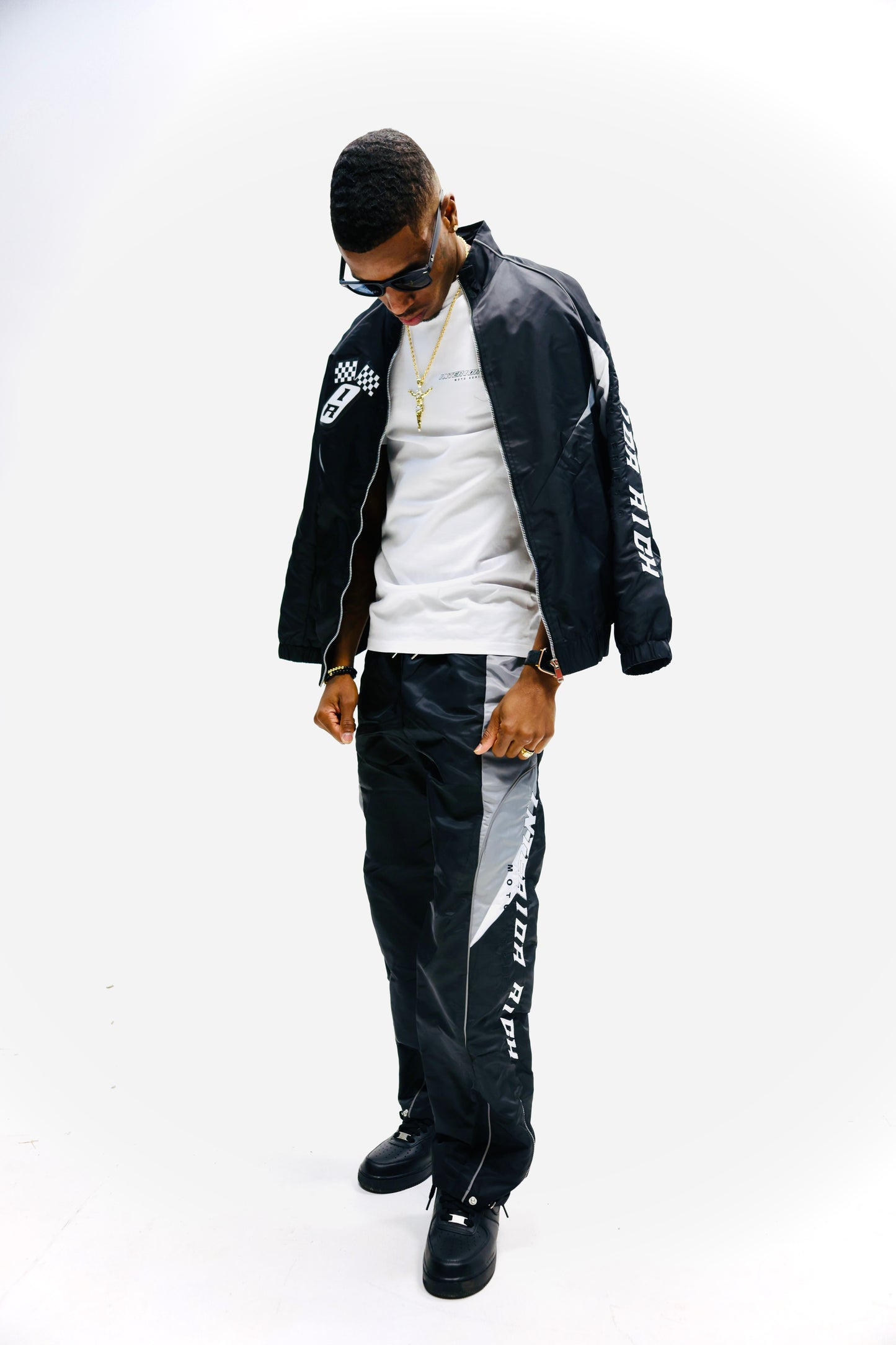 Interior Rich “MOTO SERIES Trackstar 9” Nylon Racing Set – Black/Grey