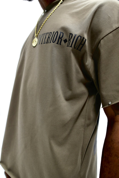 Interior Rich “Iconic IRC” Stone-Set Raw-Hem T-Shirt