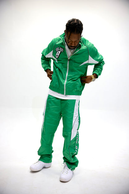 Interior Rich “ MOTO SERIES Trackstar 9” Nylon Racing Set – Green/White