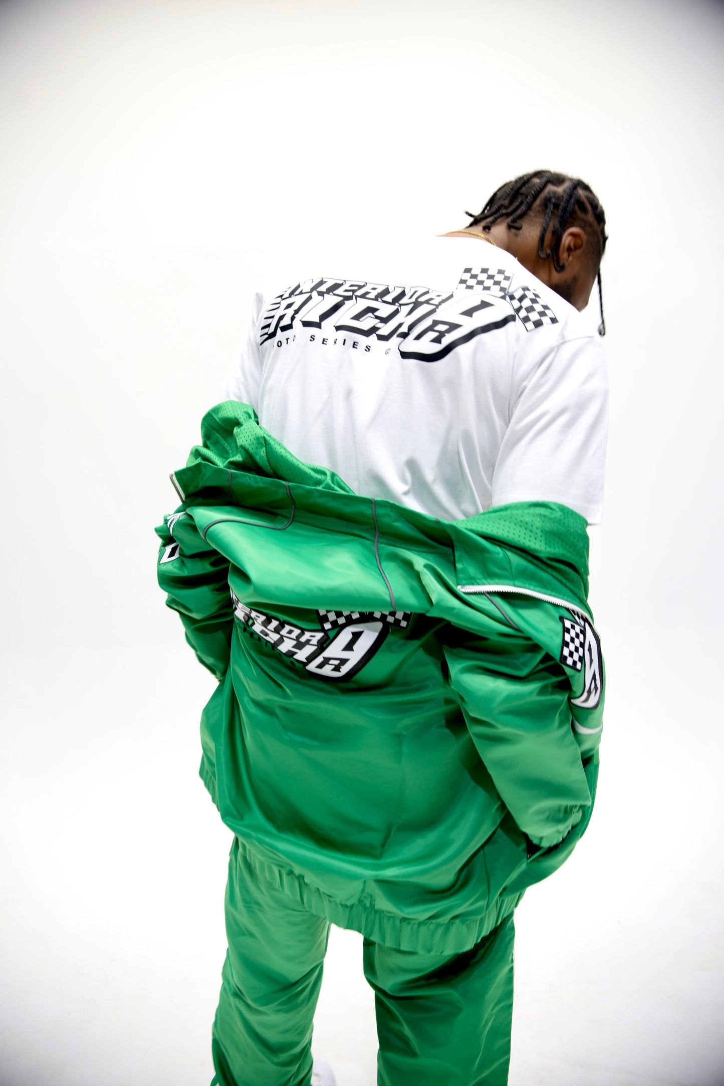 Interior Rich “ MOTO SERIES Trackstar 9” Nylon Racing Set – Green/White