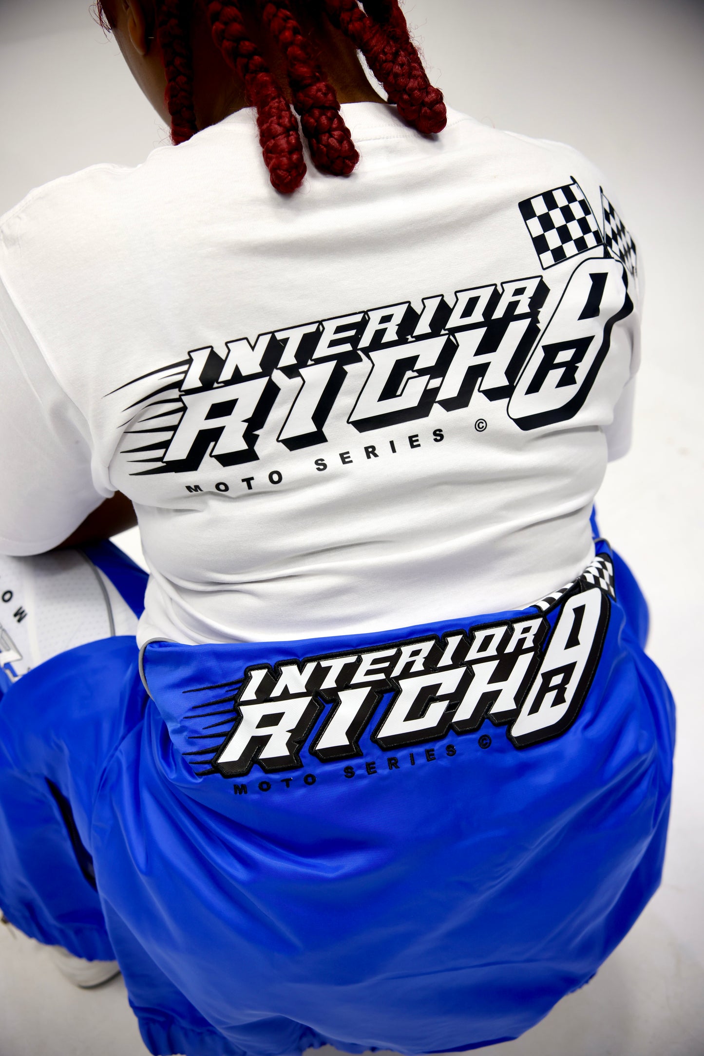 Interior Rich “MOTO SERIES Trackstar 9” Nylon Racing Set – BlUE/White
